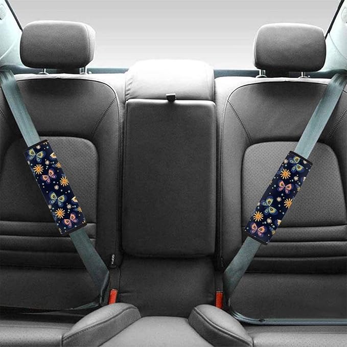 Universal Car Seat Belt Cover Pad, Bow Tie Soft Comfortable Shoulder Seatbelt Pads Cushions for Adults and Children Set of 2