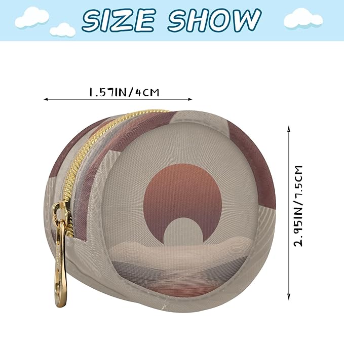 Pacifier Holder with Clip Pacifier Case for Diaper Bag Round Baby Pacifier Pouch Box Bag Portable Moon Boho