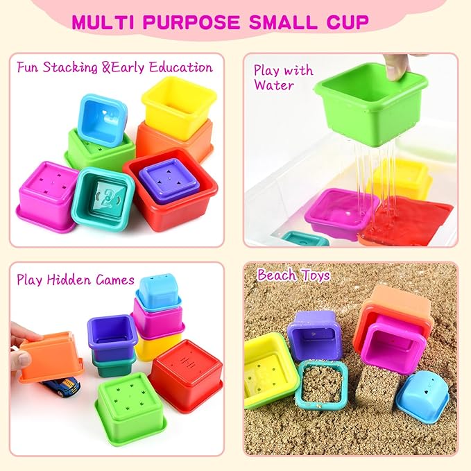 Baby Stacking Nesting Cups Toy, Montessori Toys for Toddlers 6+ Months