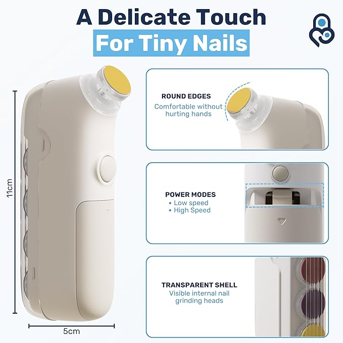 Baby Proof Me Baby Nail File Kit | 5-in-1 Baby Nail Trimmer with 3 LED Lights, Baby Nail Buffer for Infants & Toddlers - Newborn Care Essentials, Complete Nail Care Kit with Storage Bag