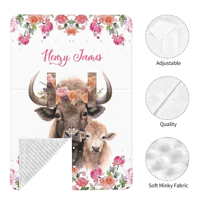 Personalized Baby Car Seat Canopy with Name Custom Minky Buffalo Car Seat Covers Nursing Cover for Breastfeeding Multi-Use Cover Infant Carrier Carseat Winter Cover for Newborn Girls Boys