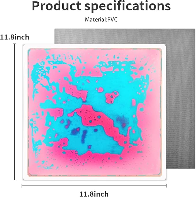 Liquid Sensory Floor Tiles for Kids: 12x12 Inch Active Play Mats for Kids Non-Toxic Leakproof - Non-Slip 6 Color-Changing Pads Stress Relief & Motor Skills Toys