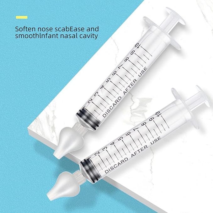 Silicone Baby Nasal Aspirator,Syringe Nasal Irrigator,10ml Nasal Irrigator Portable Infant Nose Cleaner Nose Aspirator with Cleanable (Transparent with Storage Box ﻿)