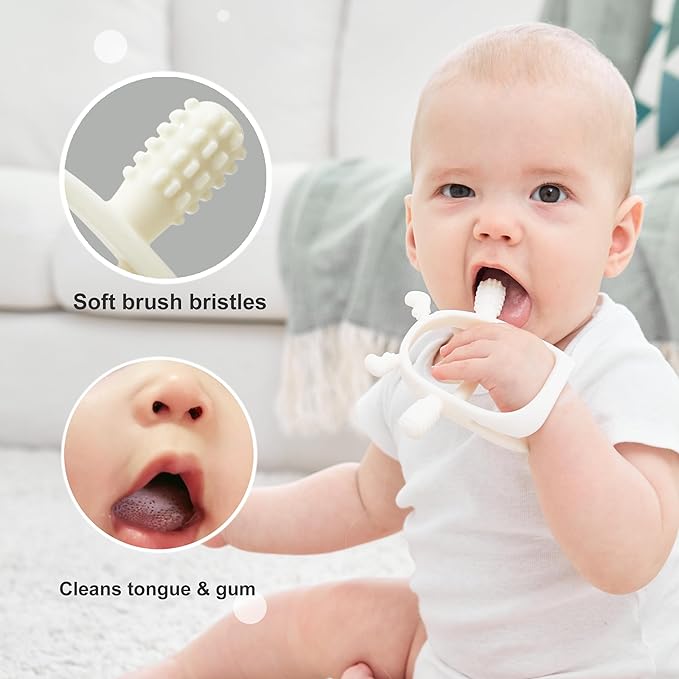 Smily Mia Teething Toys for 0-6Months, Silicone Baby Teethers for 3-6Months, Teething Mitten for 6-12M Baby Teething Relief, Hand Teethers for Infants, Ocean Blue