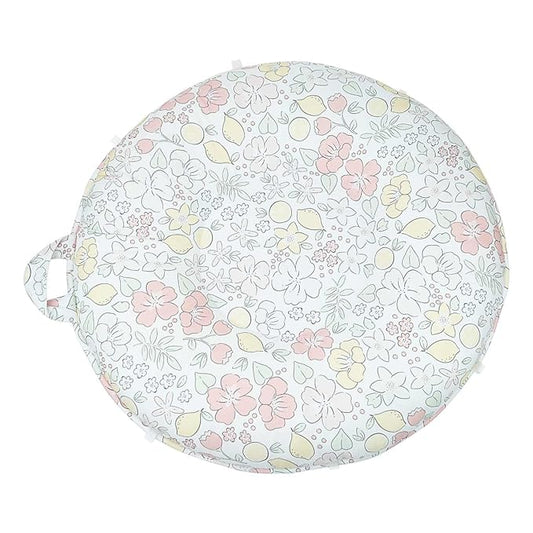 Pello Multi-use Luxe -Toddler Floor Pillow/Play Mat/Lounger (Lemon Aqua Glass)