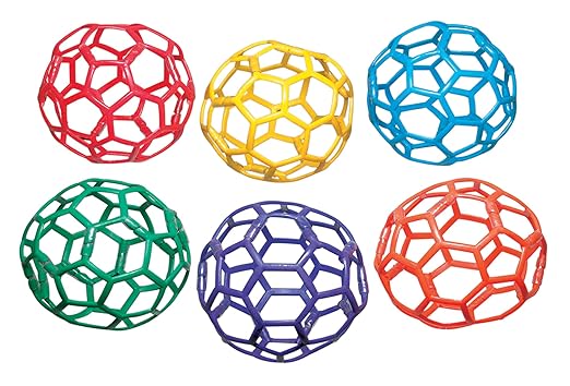 Sportime Geometric Open Matrix GrabBall - 8 1/2 inch - Set of 6 - Multiple Colors