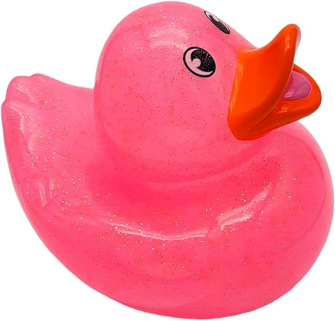 Large 6" Tall Glitter Rubber Duckies ( Ducks) Collectable Colorful Ducks Great for Dash Display and Bath Play (12 Pack)