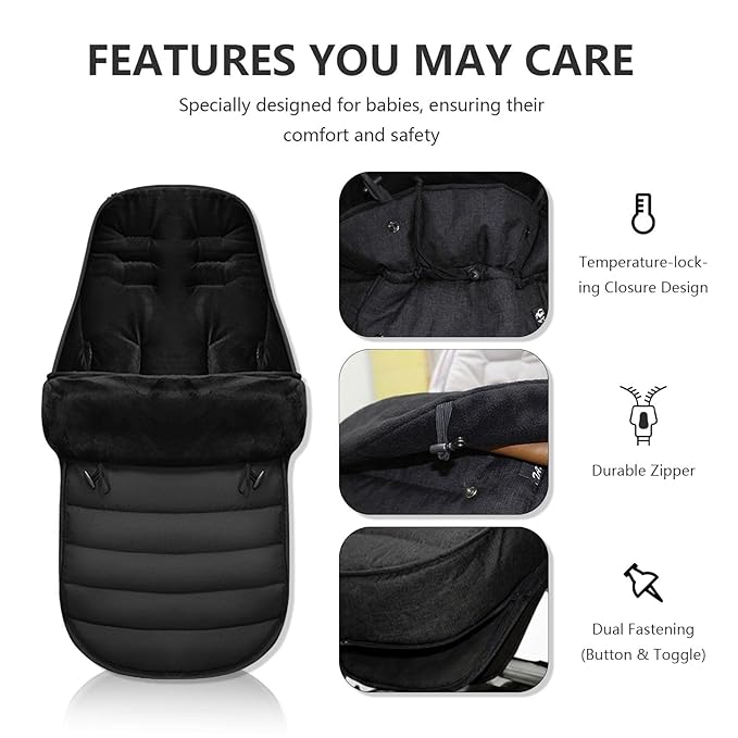 Warm & Cozy Winter Stroller Cover - Waterproof Bunting Bag for Baby with Soft Ultra-fine Fleece & Universal Fit for Strollers - Protective Footmuff Blanket for Ultimate Comfort in Wind, Rain & Snow
