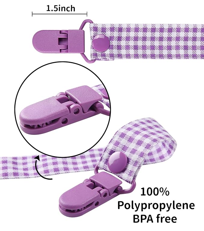 CutiePlusU Adult Pacifier Clip Adult Size Pacifier Holder Clip 4 Pack- Little Monster