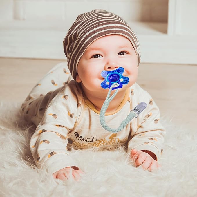 Braided Pacifier Clip for Boys & Baby Girl, Binky Clips Pacifier Holder 100% Handmade Teething Straps Unisex Design
