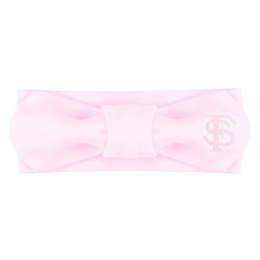 Creative Knitwear Florida State Seminoles Infant Girls Pink Solid Hair Knot Headband Embroidered Logo - Size Newborn - 4T