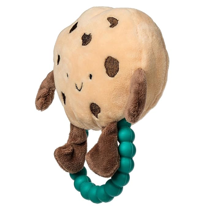 Mary Meyer Sweet Soothie Soft Baby Rattle with Teether Ring, 5-Inches, Chippy Cookie