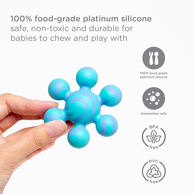 Ubbi Joinibble Teether for Babies, Food-Grade Platinum Silicone, Soothes Teething and Massages Gums, BPA and PVC-Free, Pink