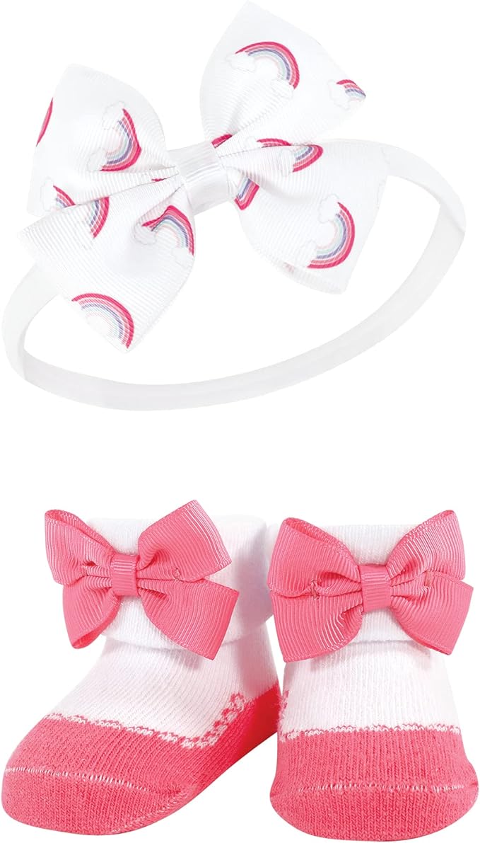 Hudson Baby Girl's Headband and Socks Giftset