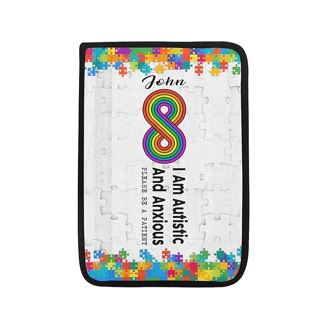 I Am Autistic and Anxious Autism Awareness Seat Belt Covers Autistic Car Seat Belt Covers Medical Alert Personalized Name Special Need Seatbelt Cover 8