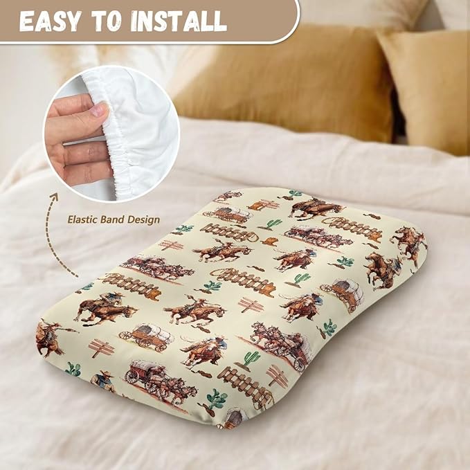 Weastren Horse Baby Lounger Cover Pillow for Newborn White Baby Nest Pillow Snuggle Me Lounger Cover Breathable for Boys Girls