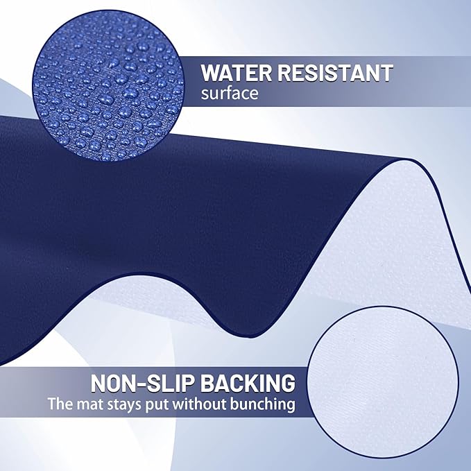 Drydiet 55x70 Inch Extra Large Craft & Painting Floor Mat - Waterproof Non-Slip PVC Art Rug, Floor Protector for Easel Painting Pottery Messy Projects, Washable Roll-up Spill Mat(Blue, Plain)