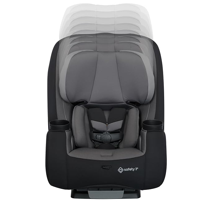 Safety 1st TriMate 3-in-1 Convertible Car Seat, Slim Fit, Infant to Big Kid Car Seat, Easy-Install Harness, Machine-Washable Cover, Dishwasher-Safe Cup Holders, 5-100 lbs, Sharkskin