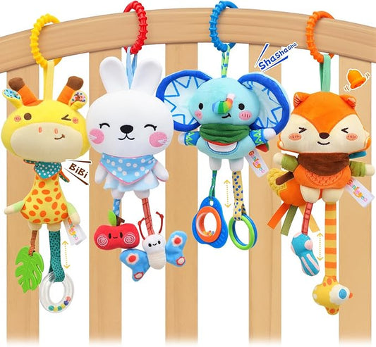 Baby Toys for 0 3 6 9 12 Months, Baby Hanging Toys, Car Seat Stroller Crib Gym Baby Rattle Toys with Teether for Newborn Infants Toddlers Baby Boys Girls Gifts
