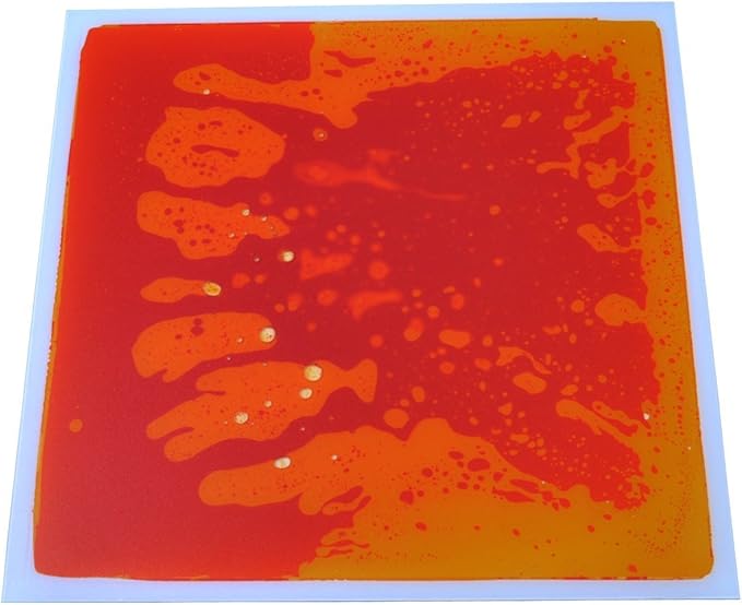 Art3d 2-Pack Liquid Fusion Floor Children Develop Mat Shapes, 11.8" x 11.8" Yellow-Red