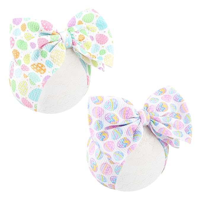 Easter Bows for Girls Hair Bows Bunny Headband 6-12 Months Easter Eggs Headbands for Girls Toddler Hair Accessories Infant Big Bows Elastics Hairbands