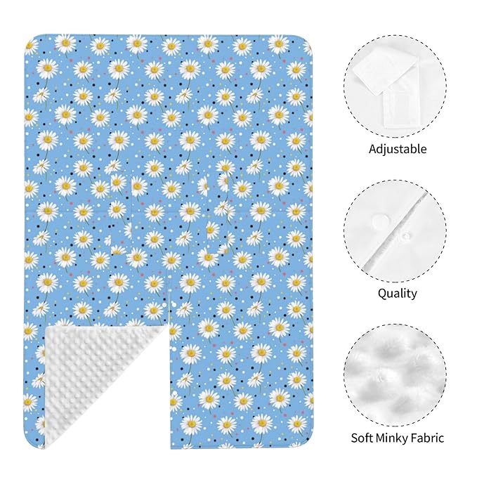 Daisys Flowers Polka Dots Baby Car Seat Canopy Nursing Cover for Newborn Car Seat Breastfeeding Covers Blanket Newborn Shower Gift