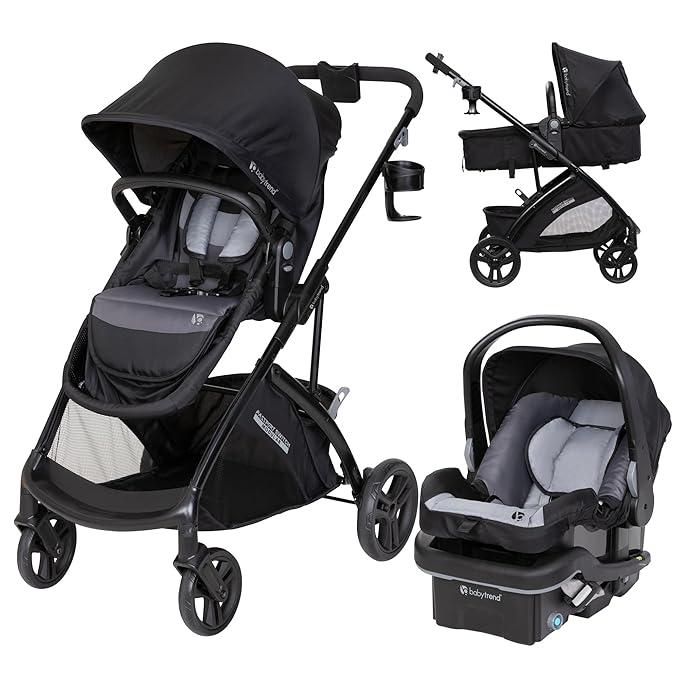 Baby Trend Passport Switch Modular Travel System, Bassinet & Car Seat Bundle with Lil' Snooze Deluxe II Nursery Center