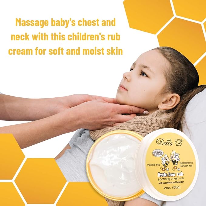 Bella B Bundle Chest Rub 2 oz & Baby Massage Oil 3.3 oz - Baby Chest Rub - Baby Vapor Rub - Baby Oil Organic - Organic Baby Oil - Eucalyptus Chest Rub - Baby Oil Rub - Hypoallergenic Massage Oil, 2 piece set