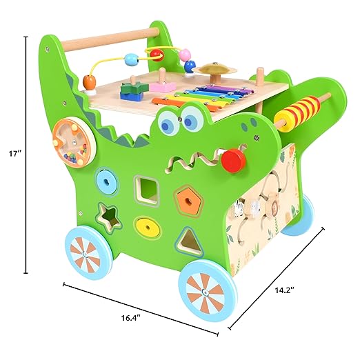 Spark & Wow Crocodile Activity Walker | 10 Activities | for Ages 1+ | Activity Table for Toddlers | Push and Pull Learning Walker