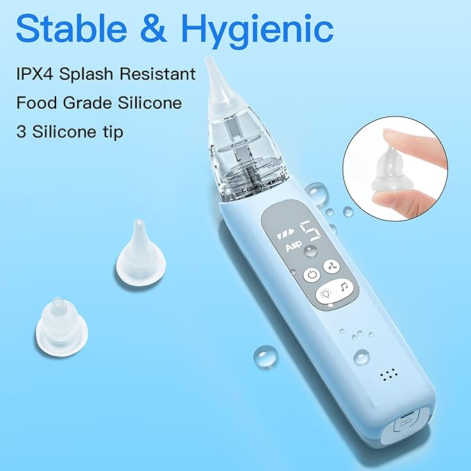 X-Bosak Nasal Aspirator for Baby, Electric Nose Sucker for Baby, Snot Sucker with 5 Levels Suction, Soothing Light & Nursery Rhymes