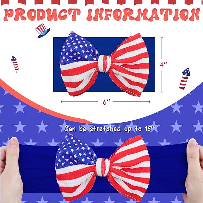 YanJie Baby Headbands 4th of July Independence Day