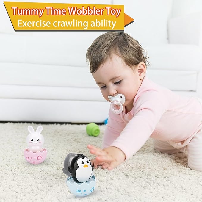 Lukax Baby Easter Egg Toys - Bunny Chick Baby Easter Basket Stuffer, Plastic Easter Egg Toys with Rattles, Toddler Easter Egg Basket Toys for Age 8 Month+