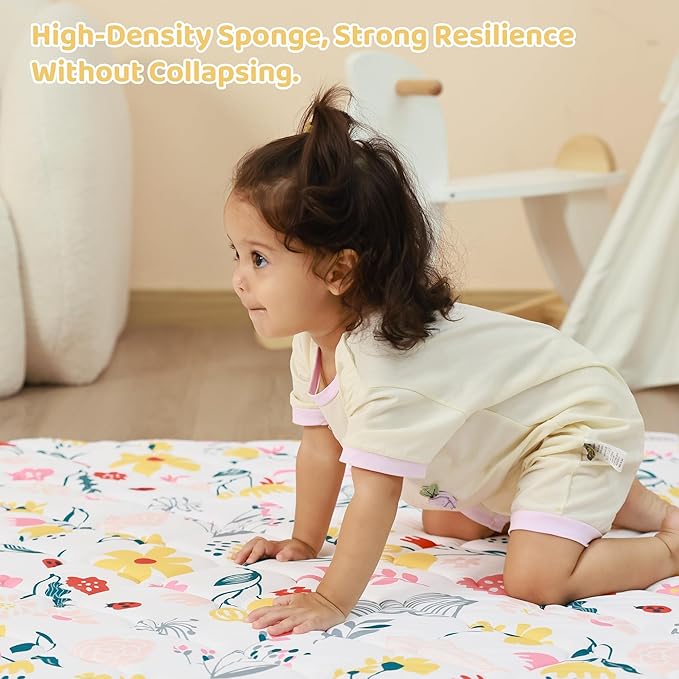 Baby Play Mat, Extra Large&Thick Baby Mat for Floor, Foldable Padded Floor Mat for Baby