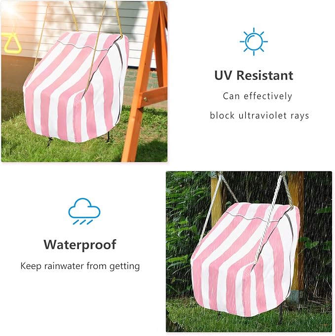 okcool Outdoor Toddler Swing Seat Cover for Little Tikes Baby Swing Seat,Outdoor Baby Swing Cover,A Wide Selection of Cute Colors and Patterns,Pink