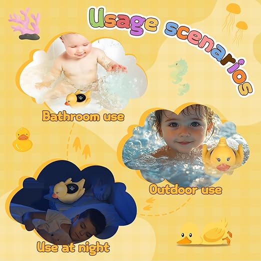 Baby Bath Thermometer - Digital Floating Water Thermometer with LED Display & Color Temperature Alerts, Rechargeable Bath Toy for Infant Bathtub Safety, Newborn Bath Essentials Gift