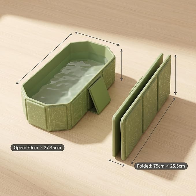 Baby Foldable Kids Bathtub for Infants to Toddler with Non-Slip Base,Easy Storage,Perfect for Small Spaces (Green)
