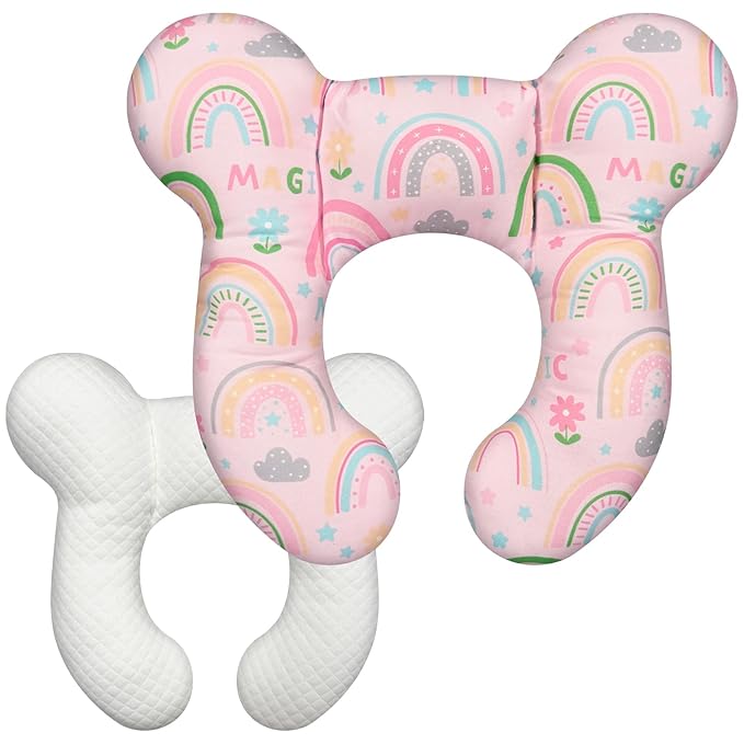 Baby Neck Pillow - Upgraded Baby Support Travel Head Pillow, Portable Headrest for Toddlers & Children for Car Rides, Planes, Road Trips (A4)