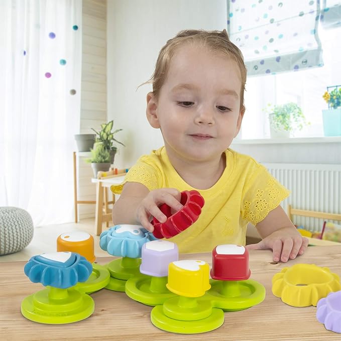Yookidoo Shape ‘N’ Spin Gear Sorter. A Developmental Activity Toy for Kids Ages 1-3. Toddlers Sortering Game with Multiple Colors and Shapes, That Also Spins.(Gift Box)