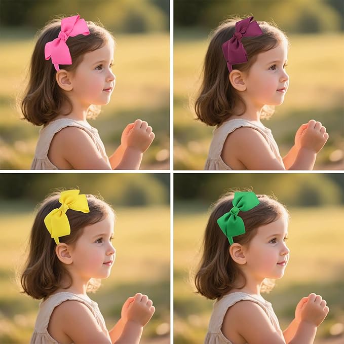 7Rainbows Cute Burgundy Bow Headband for Girls Toddlers.