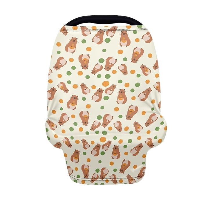 AFPANQZ Marmot Baby Car Seat Cover Stretchy for Baby Girls Nursing Breastfeeding Covers Shopping Cart High Chair Stroller Covers Infinity Scarf Sunshade Car Seat Canopies