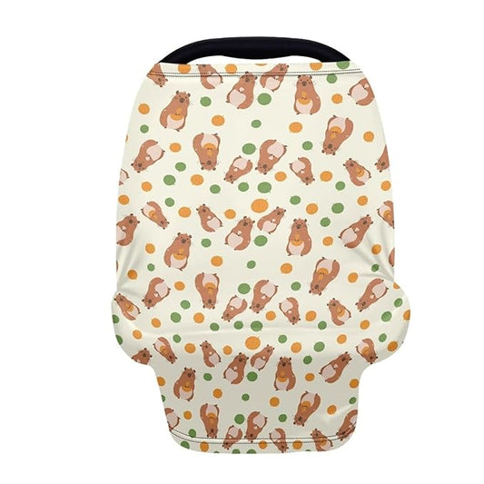 AFPANQZ Marmot Baby Car Seat Cover Stretchy for Baby Girls Nursing Breastfeeding Covers Shopping Cart High Chair Stroller Covers Infinity Scarf Sunshade Car Seat Canopies