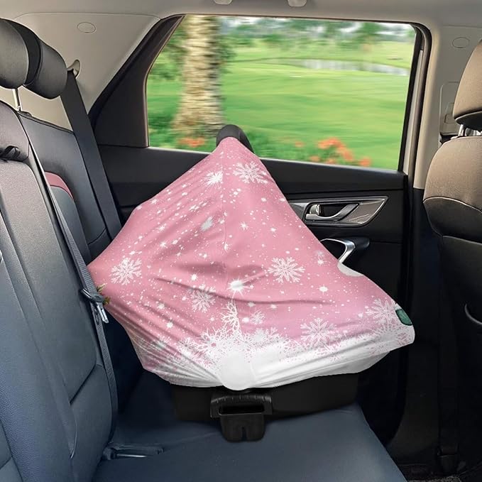 AFPANQZ Christmas Day Baby Car Seat Cover Stretchy Nursing Breastfeeding Covers Shopping Cart High Chair Stroller Covers Infinity Scarf Sunshade Car Seat Canopies