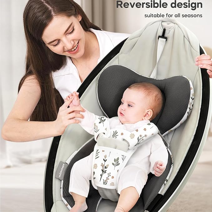Infant Insert Compatible with 4moms RockaRoo and MamaRoo Multi-Motion Baby Swing for Newborn,Soft & Cool Mesh Fabric, Reversible Design,Newborn Insert with Head and Body Support,Machine Washable