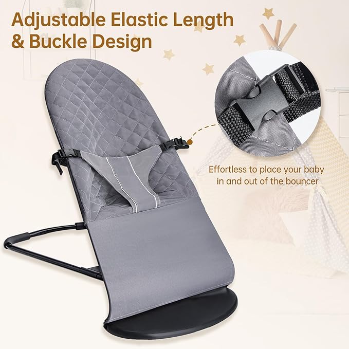 Fabric Seat for Bouncer - for BabyBjorn Replacement Cover Compatible with BabyBjörn Bouncer Bliss, Machine Washable (Grey)