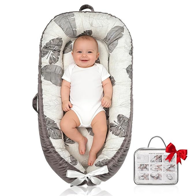 Infant Support Cushion | Organic Cotton Infant Support Cushion | Reversible, Adjustable & Portable Floor Cushion | Soft, Breathable, Washable Cover