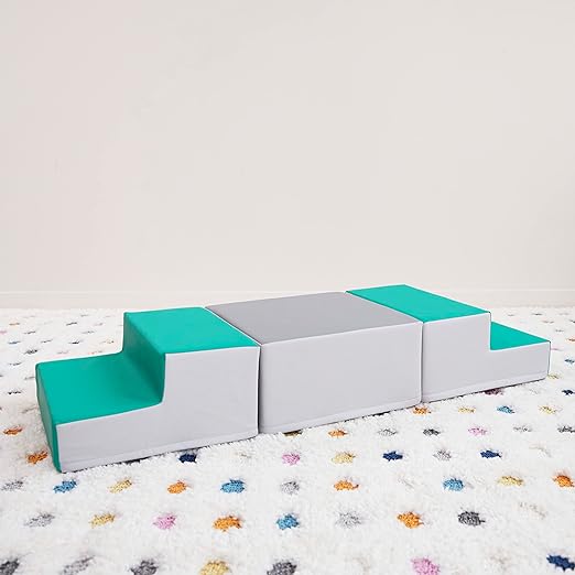 ECR4Kids SoftZone Junior Mix n' Match Step 360 Degree Climber, Beginner Playset, Emerald, 2-Pack