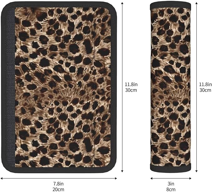 Soft Auto Seat Belt Cover Leopard Cheetahs Safety Strap Cover Seatbelt Shoulder Pad Cushions 2 PCS for A More Driving Universal Fit for All Cars and Backpack Cheetah Animal Seat Belt Cushion