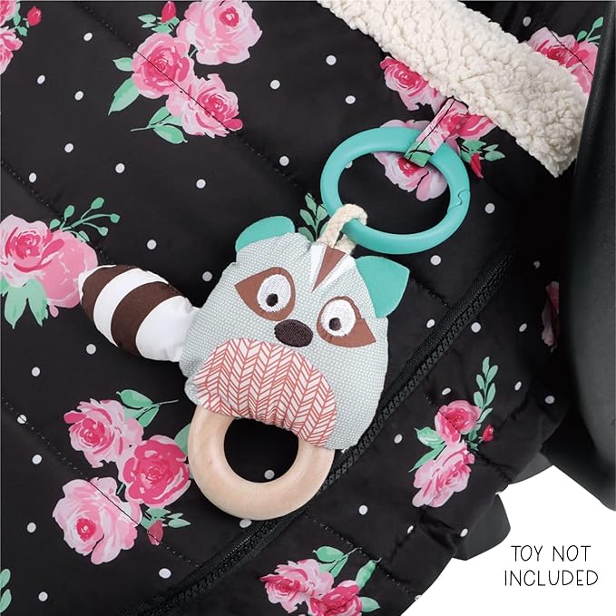 The Peanutshell Car Seat Cover - Protective Covers for Baby Girl, Easy to Clean Accessories, Weather-Resistant Infant Winter Car Seat for Baby Carseat - Floral Rose