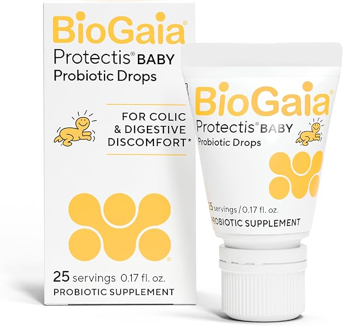 BioGaia Baby Probiotic Drops - Baby Essentials for Colic & Gas Relief, Safe for Newborns, Reduces Crying, Fussing, Colic, Gas, Spit-ups and Constipation, No allergens, Dairy, Soy, Gluten, or Sugar