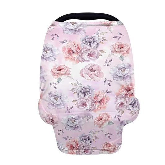 Biyejit Rose Flowers Car Seat Covers for Babies – Multi-use Breastfeeding Cover Carseat Canopy Cover, Infant Stroller Covers for Boys and Girls